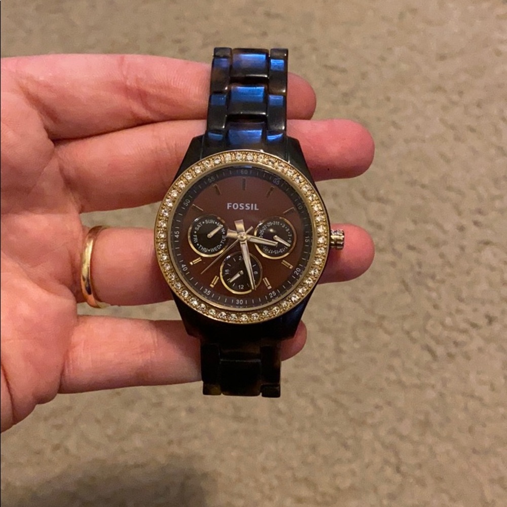 Fossil Tortoise shell watch